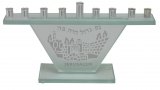 Glass Chanukiah with triangular shape
